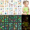Konsait Temporary Tattoos for Kids, 120 Pcs Luminous Tattoos Stickers Mermaid, Pirate, Dinosaur, Butterfly, Car, Space, Shark, Autobots, Animal Tattoos for Girls Boys Party Favors Supplies