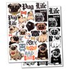 Pug Life Gangster Dog Temporary Tattoo Water Resistant Fake Body Art Set Collection - Color (One Sheet)