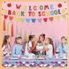 34 PCS Welcome Back to School Banner Decorations - Vibrant Unique Design First Day Classroom Sign, Reusable 9.78ft Long Pennant For KindergartenPreschool Hallway Party Class Celebration Decor