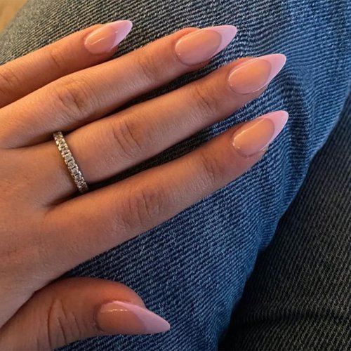 30 Pieces Fake Nails Short Almond Press on Nails Light Pink French Tip Nails for Women Real Nude Glue on Nails Short Acrylic Nails Press on Natural Gel Stick on Nails Strong False Nails Set for DIY