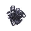 YANTAISIYU 24 pcs/lot 32mm 9-teeth Metal Wig Clips with Rubber Stopper, Invisible Hairpiece Wig Accessories Clips (Black)