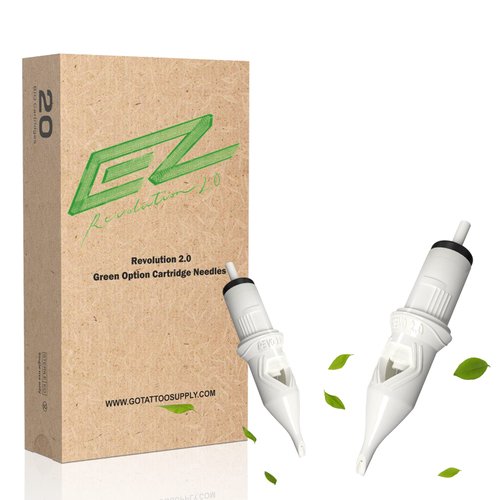 EZ Tattoo Cartridge Needles - 20pcs #06 (1RL) Eco-Friendly Round Liner Long Taper Needle Cartridges for Rotary Pen Machine Supply Revolution 2.0