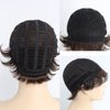 SYXLCYGG Old Lady Wig Short Brown Bob Wig White Women Hair Wig Ladies Wavy Synthetic Older Womens Wigs Fluffy 2.7 OZ Free Wig Cap