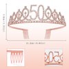 50th Birthday Sash,Rose Gold Tiara Crowns and Tiaras for Women,50th Birthday Decorations for Women,Birthday Crowns for Women,Princess Tiara Adult,Birthday Headband,50th Birthday Gifts for Her