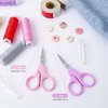 3.5" Sharp Small Craft Scissors all Purpose, Precision Straight and Curved Fine Tips for Thread Yarn Fabric Cutting, Mini Scissors with Protective Cover, Ideal for Sewing, Embroidery, Beauty, Crochet