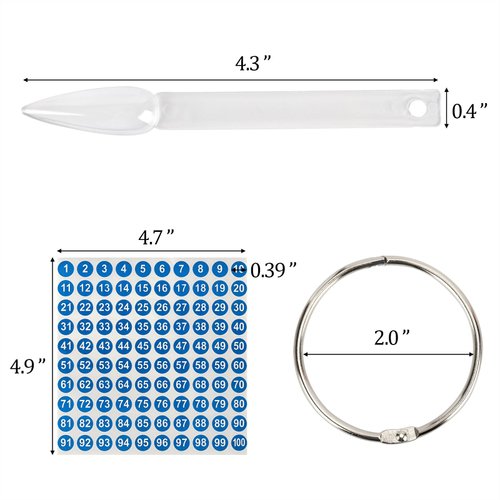 200 Pcs Clear Nail Swatch Sticks with Ring and Number Stickers, Plastic Nail Swatches Stiletto Practice Nail Tips Nail Sample Sticks for Nail Polish Color Display