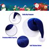 Eoocan Santa Hat, Santa Hat for Kids, Unisex Velvet Comfort Light Blue Christmas Hats Extra Thicken Classic Plush for Christmas New Year Festive Holiday Party Supplies