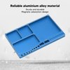 Dilwe RC Magnetic Tray, High Strength Aluminium Alloy Magnetic Screw Tray with Magnetic Pad for RC Model Toy Repair, Magnetic Mat Electronic Repair Kit Tool Organizer(Blue)