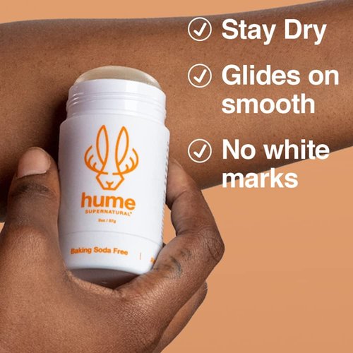 Hume Supernatural Aluminum Free Deodorant for Women & Men - Safe for Sensitive Skin - Probiotic, Plant-Based, Baking Soda Free, Aloe, & Cactus Flower, Anti Sweat, Stain & Odor - Amber Woods, 1-Pack
