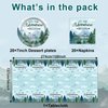 ZOIIWA Adventure Awaits Tableware Set Let The Adventure Begin Plates Napkins Tree Mountain Wilderness Tablecloths Winter Adventure Party Dinnerware for Kids Baby Shower Birthday Party Decor Supplies