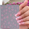 8PCS Hibiscus Flower Nail Art Stickers, Hawaiian Flowers Nail Decals White Pink Yellow 3D Self-Adhesive Flowers Stickers for Nails Summer Floral Manicure Sliders for Women Girls Nail Art Decorations