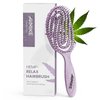 AIMIKE Hemp-Relax Detangler Hair Brush, Bio-Friendly Detangling Brush for Wavy Straight Hair, Vented Hairbrush w/Soft Bristles, Glide Through Tangles with Ease for Women, Kids, Wet & Dry Hair
