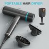 Hair Dryer, 150000 RPM Professional High-Speed Hair Blow Dryer, Negative Ionic Hair Dryer with Diffuser and Nozzle Attachment, Fast Drying and Portable Hair Dryer for Women and Men Traveling, Black