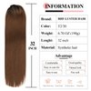 BHF 32" +30” Organic Ponytail-Extensions Long Straight Drawstring Black - Hair Extensions Ponytail Extra Long Clip in Hairpieces for Women (6.7OZ) (32in-Straight ponytail, T2/30)
