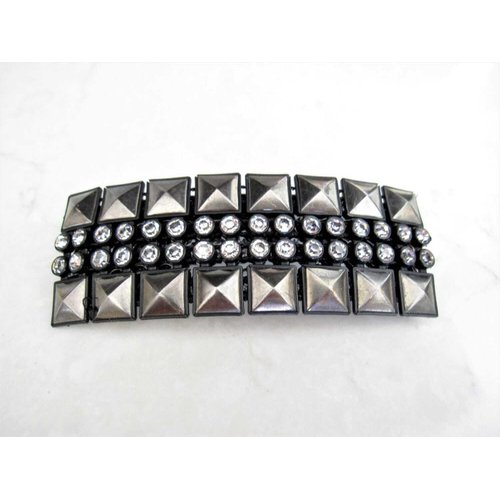Generic Gold or dark silver Metal and rhinestone crystal hair clip clamp barrette (Primary color: Gold)