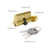 Solid Brass Lock Cylinder with 3 Brass Keys 63mm Andersen Lock Cylinder Storm Door Lock Cylinder Replacement Door Cylinder Brushed Brass Cylinder Lock for Storage Unit Security Door Locks