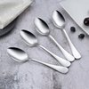 Stainless Steel Serving Spoons, E-far 4-Piece Metal Solid Spoons Hostess Serving Utensils Tablespoons Set for Catering Buffet Party Kitchen Restaurant, Dishwasher Safe