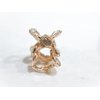 Generic Small mini rose gold bow hair claw clip with pearl and crystals