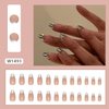 Tyuimhx Silver French Tip Press on Nails Medium Almond Fake Nails Glossy Full Cover Stick on Nails Acrylic Reusable Artificial False Nails Glue on Nails for Women Girls Nail Decorations 24Pcs