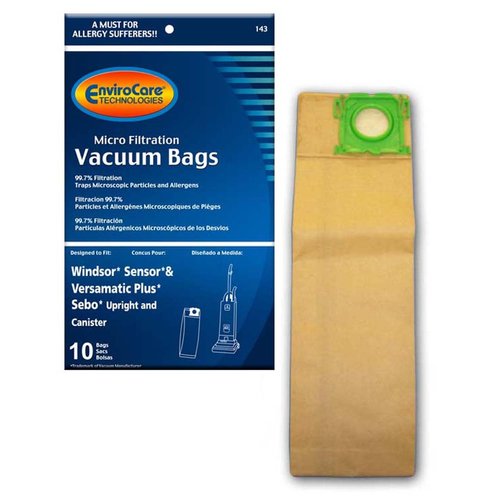 EnviroCare Replacement Micro Filtration Vacuum Cleaner Dust Bags Designed to Fit Windsor Sensor 5300REP Professional G1, C2,C3, K2, K3, X, G & C Series, 12 & 15 U, Kenmore 50015-10 Pack