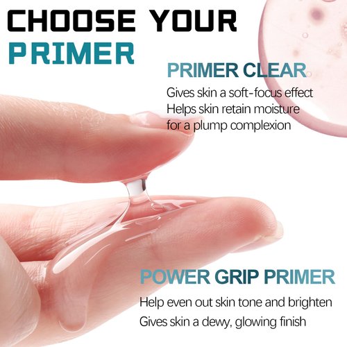 GEUUFEA Hydrating Face Primer, Power Grip Primer, Sheer & Lightweight Long-Lasting Moisturizing Brighten,Gel Makeup Primer For Flawless, Smooth Skin