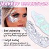 CAHIUYOA 2PCS White Silver Face Glitter Gel Holographic Glitter Gel for Body Hair Lip Glitter Makeup Long Lasting Waterproof Sequins Glitter for Halloween Concert Rave Party Accessories
