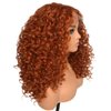 MITIMES 16inch HD Pre Plucked Ginger Curly Lace Front Wig Human Hair Blend Synthetic Ginger Orange Short Curly Lace Front Wigs for Black Women