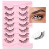 Eyelashes Natural Cat Eye Lashes 14mm False Eyelashes with Thin Memory Band Volume Wispy Lashes Soft Strip Lashes C Curl Natural Eyelashes 7 Pair Lashes Pack EVENTILL