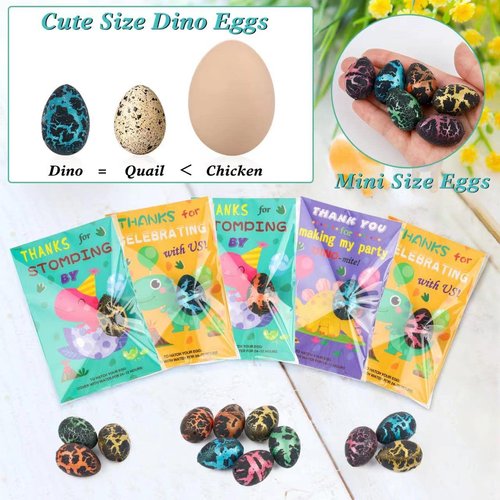 ANPHILE Dinosaur Party Favors - Dinosaur Birthday Party Supplies - 30 Pack Hatching Dinosaur Eggs with Cards Bulk - Party Favors for Kids 4-8, 8-12
