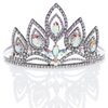 Anderson's Elizabeth Clear and Iridescent Rhinestone Black Tiara For Women And Girls, 3.25 Inches, Wedding Tiara, Queen Or Princess Prom Tiara For Homecoming, Pageant, School Dance, Costume, Party