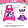 D.Q.Z Superhero-Cape Costume with Tutu Dress, Big Sisters Gifts for Girls Princess Role Play Birthday Christmas Party (Rose)