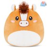 Athionsu 12 Inch Horse Plush Pillow Soft & Cuddly Stuffed Horse Soft Squishy Gifts for Toddler Kids Boys and Girls