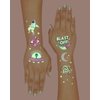 xo, Fetti Space + Planets Glow in Dark Temporary Tattoos for Kids - 50 pcs | Alien Birthday Party Supplies, Astronaut Favors + Rocket ship Decorations