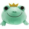 Plush Frog Stuffed Animal Frog with Crown Hugging Pillow Froggy Plushies Throw Pillow Froggie Anime Gift for Kids and Lovers in Birthday,Valentine's Day,Christmas (Green, 14-Inch)