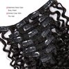 Anrosa Water Wave Clip in Hair Extensions Human Curly Hair Natural Black 1B Double Weft Water Wave Curly Clip ins Extensions for Black Women Clip on Wave Hair Extension 16 Inch 120 Gram