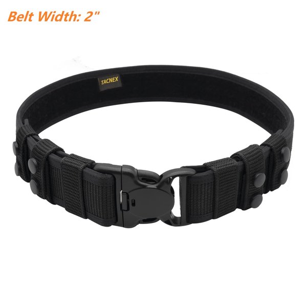 TACNEX Duty Belt Police Law Enforcement Security Work Patrol Gear Belt Nylon Stiff Utility Belt with 4 Belt Keepers 2" Wide M