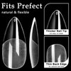 AddFavor 600pcs Almond Nail Tips, Medium Almond Gel X Nail Tips Clear Fake Nails Full Cover Acrylic Nail Tips for Extension Nail Manicure Salon Home DIY