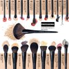 LORYP Black Makeup Brushes Set 21Pcs Powder Blush Foundation Concealer Highlighter Brush Vegan Pro Face and Eye Brush Kit