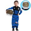 Spooktacular Creations Astronaut Costume with Helmet, Space Suit for Kids and Toddler with Movable Visor Helmet, Kids Astronaut Costume for Halloween Costumes Party Favor Supplies Blue L