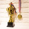 Juvale Gold Medals - 6-Pack Metal Winner Awards, Perfect for Sports, Competitions, Spelling Bees, Party Favors, 2.75 Inches Diameter with 16.3 Inch USA Ribbon