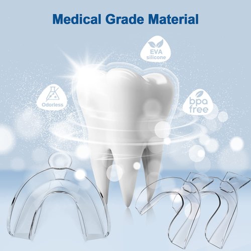 EZGO Teeth Whitening Trays, BPA Free Moldable Mouth Trays, Custom Fit, Comfortable, Trimmable Mouth Guard, Used on Teeth Grinding, Teeth Whitening, and Sports Campaign (3 Trays)