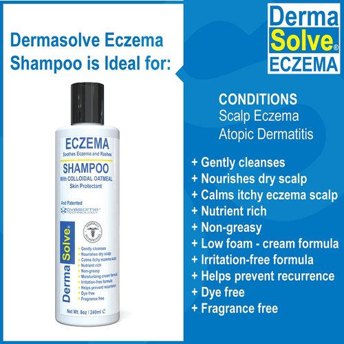 Eczema Relief Shampoo & Conditioner (Combo Pack) | Eczema Flare Control Scalp & flake Relief Therapy that Protects, Moisturizes, and Repairs Skin by DermaSolve - Kids, Babies & Adults - Steroid Free