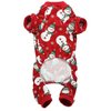 Cute Snowman Xmas Pet Clothes for Dog Pajamas Soft Christmas PJS, Medium Red Back Length 16"