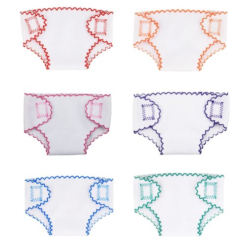 Toyvian 6pcs Doll Diapers Baby Doll Diaper Bag Baby Doll Accessories Doll Underwear Reusable DIY Diaper