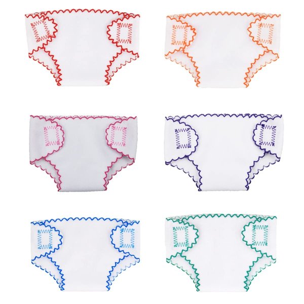 Toyvian 6pcs Doll Diapers Baby Doll Diaper Bag Baby Doll Accessories Doll Underwear Reusable DIY Diaper