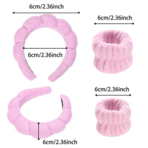 LTHYHJ Spa Gift Set: Bubble Headband, Face Wash Headband, Skin Care Wristbands for Ladies and Women