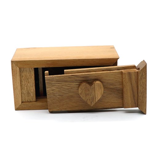 BSIRI Secret Heart Box- Secret Box Brain Teaser Wooden Puzzle Boxes with Hidden Compartments. Ideal Mystery Box, Money Box, Jewelry Box, 3D Puzzle Lock Box, Gift Card, and Money Puzzle Box