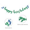 Talorine Surfing Happy Birthday Banner, Summer Beach Birthday Banner, Surfboard Sport Birthday Party Decorations Supplies, Green Glitter