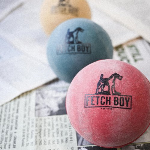 Fetch Boy The O.G. of Bounce Solid Sponge Rubber Dog Ball Toy, Made in USA, High Bounce, 2.5 inches, Small to Medium Breeds, Fetching Breeds, 3 Pack, Eco-Friendly Gift Box