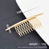 2PCS Metal Alloy Hair Side Combs Silver+Golden French Twist 10 Teeth Comb Hair Clip Hair Fork Pigtail Holders Mini Hair Tools for Wedding Daily Gift